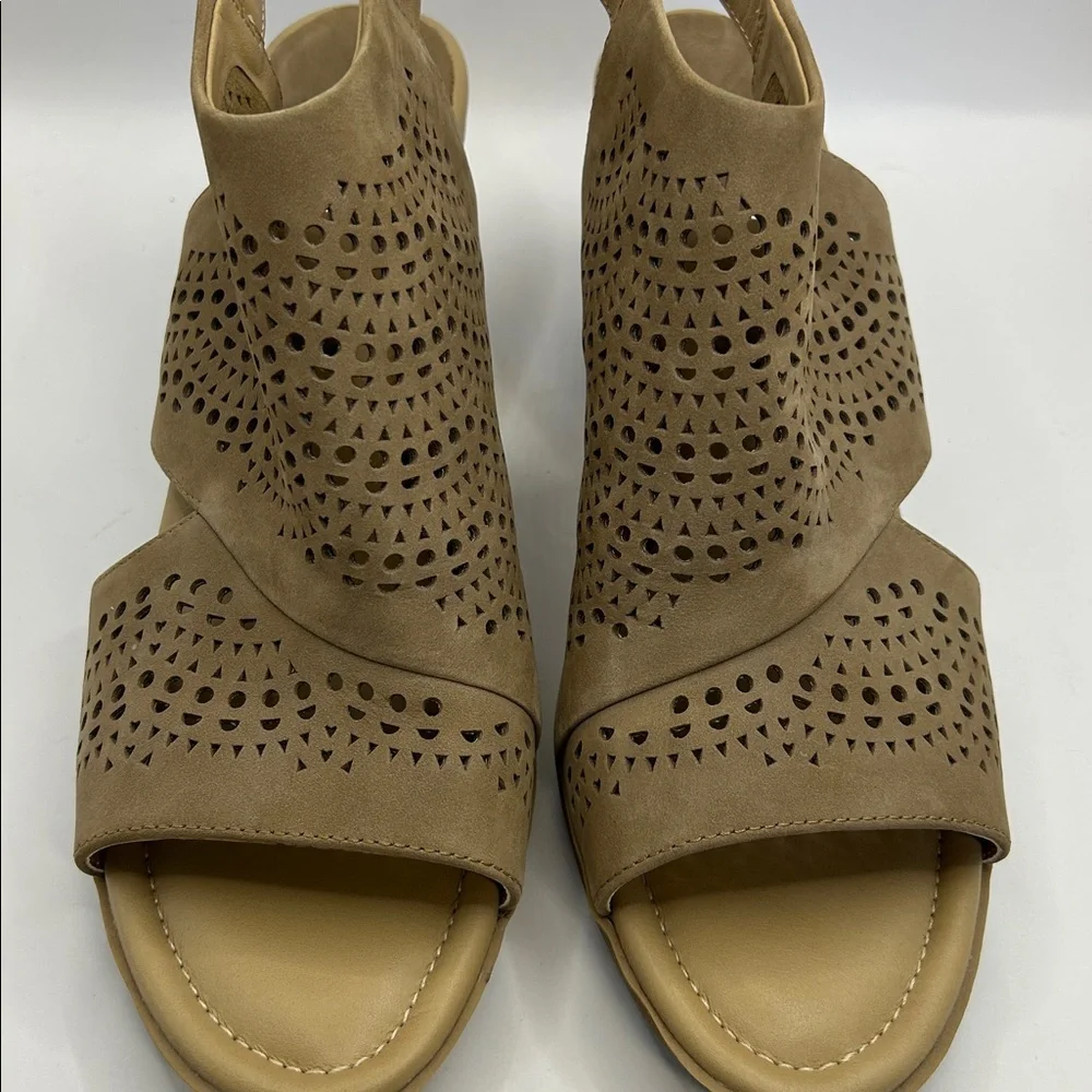 Van Eli Tan Perforated Wedge Sandals